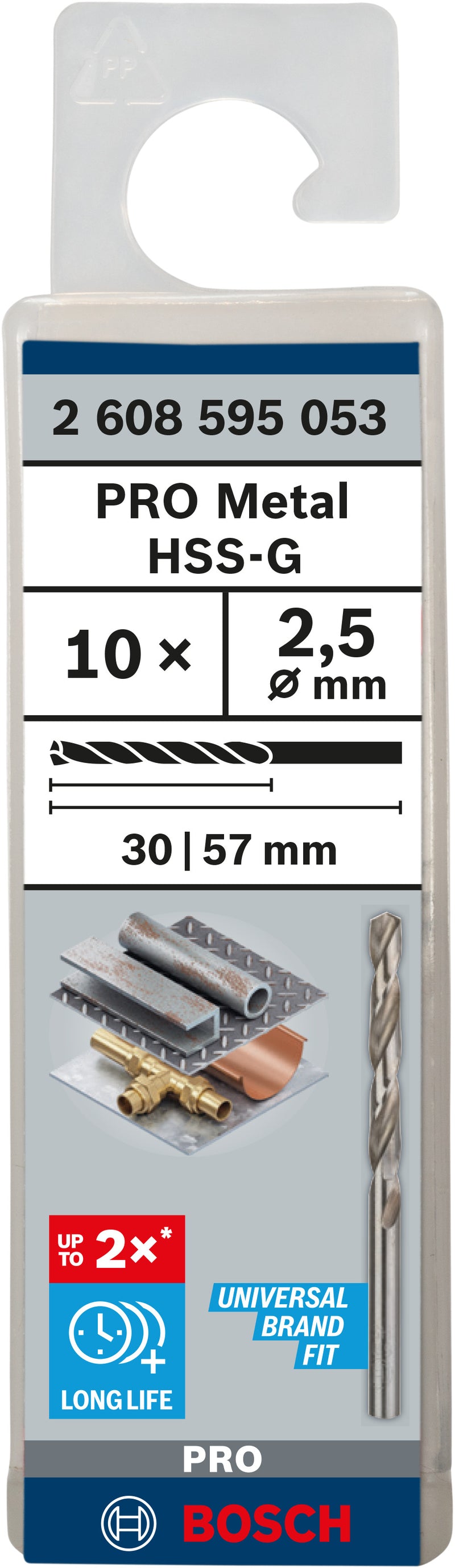 Bosch Twist Drill 2.5 mm HSS-G (10pack)
