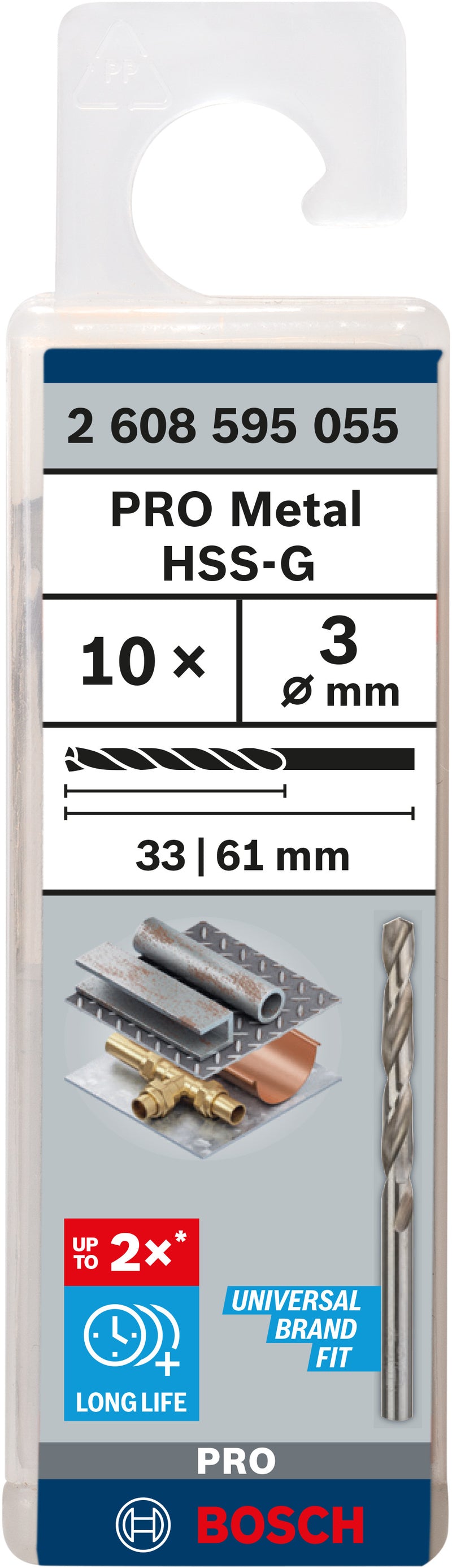 Bosch Twist Drill 3.0 mm HSS-G (10pack)