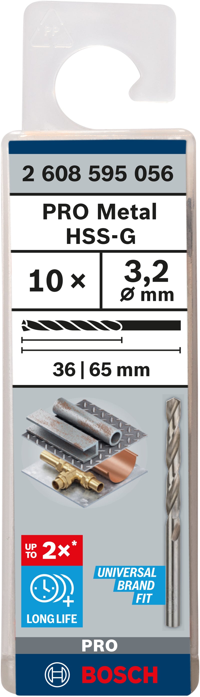Bosch Twist Drill 3.2 mm HSS-G (10pack)