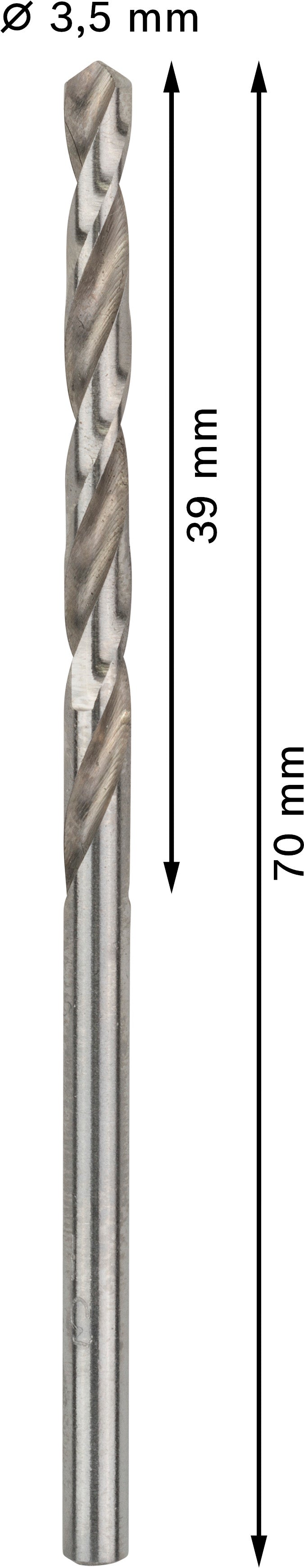 Broca helicoidal Bosch de 3,5 mm HSS-G (paquete de 10)