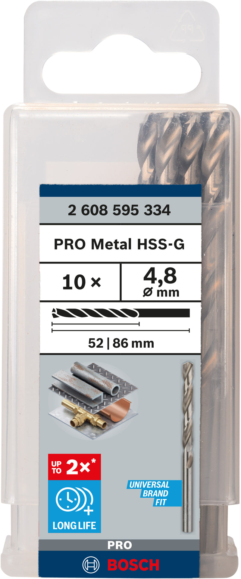 Bosch Twist Drill 4.8 mm HSS-G 10x