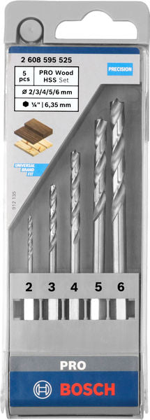 Broca hexagonal para madeira Bosch 2,3,4,5,6 mm