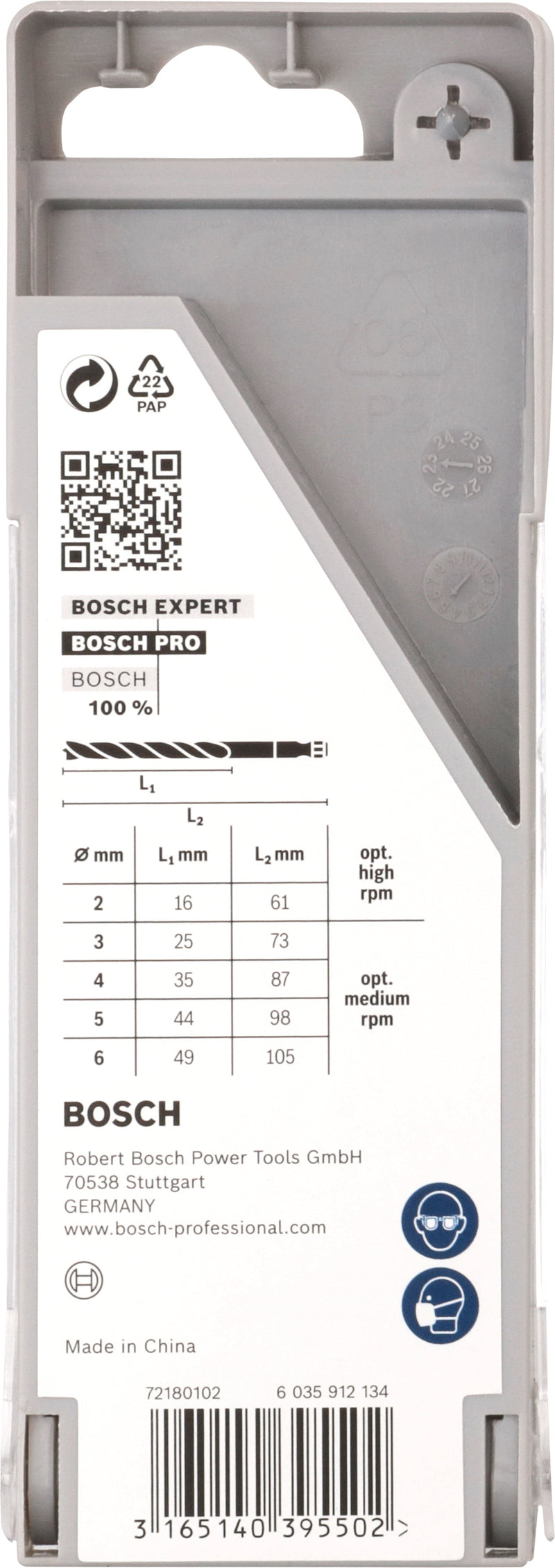 Broca hexagonal para madeira Bosch 2,3,4,5,6 mm