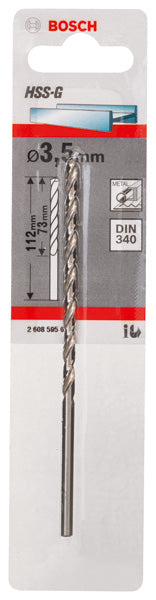 Broca para metal Bosch HSS-G 3,5 mm (DIN 340)