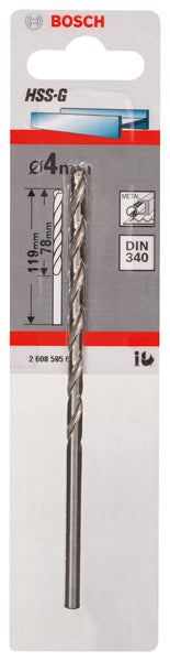 Bosch Metal Drill Bit HSS-G 4.0mm (DIN 340)