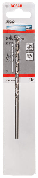 Broca para metal Bosch HSS-G 4,5 mm (DIN 340)