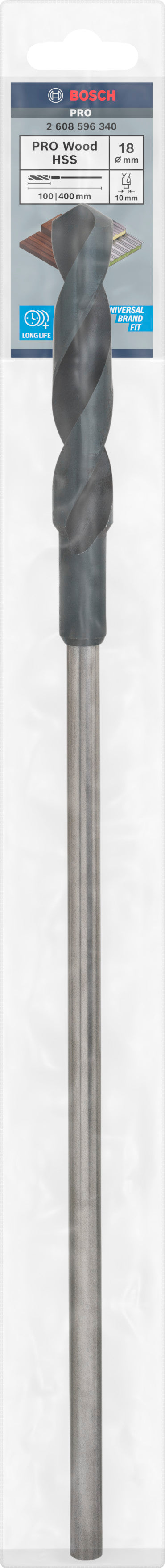 BROCA DE FORMA/INSTALAÇÃO Bosch, 18 mm x 400 mm