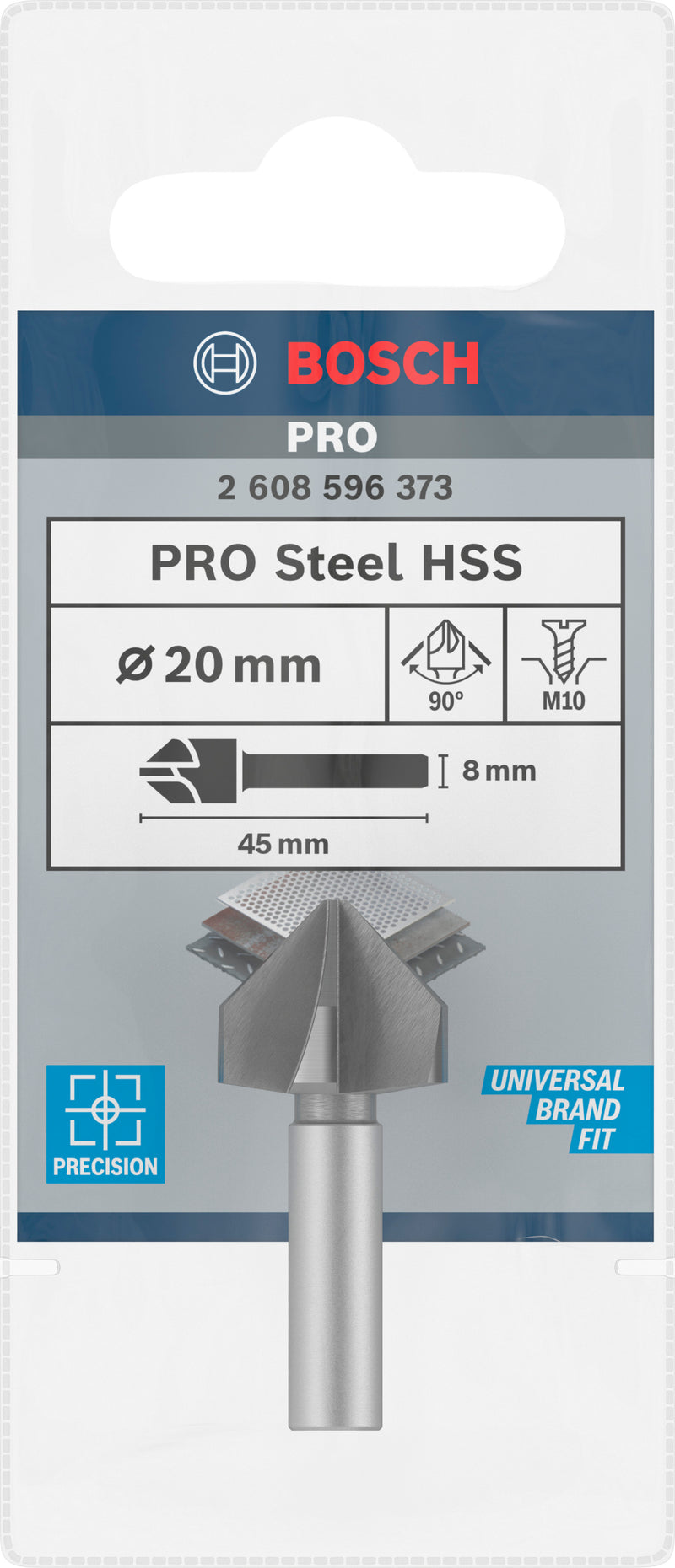 Broca escareadora HSS de eixo redondo Bosch