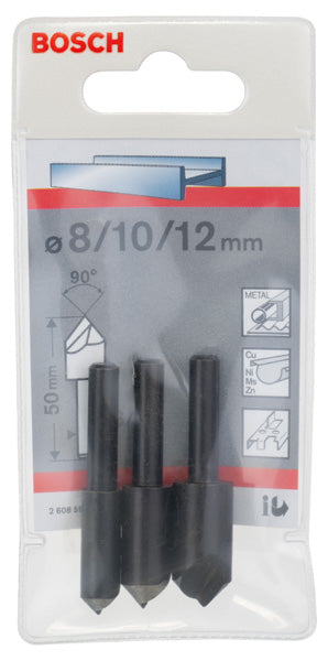 Bosch 3 Pc Countersink Set 6mm,8mm,12mm