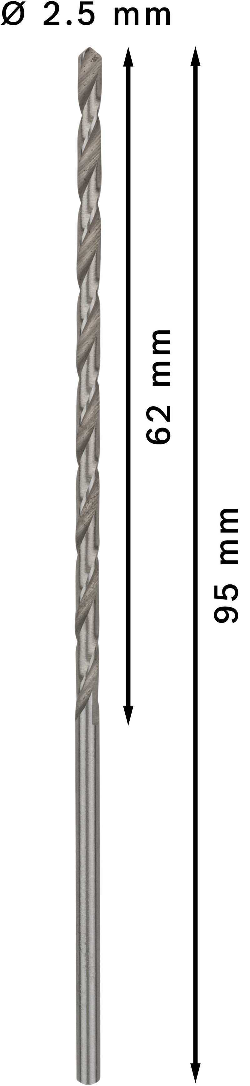 Bosch HSS-G DRILL LONG 2.5MM X 95MM