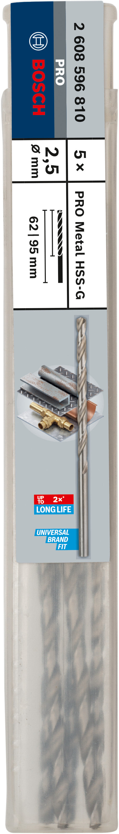 Bosch HSS-G DRILL LONG 2.5MM X 95MM