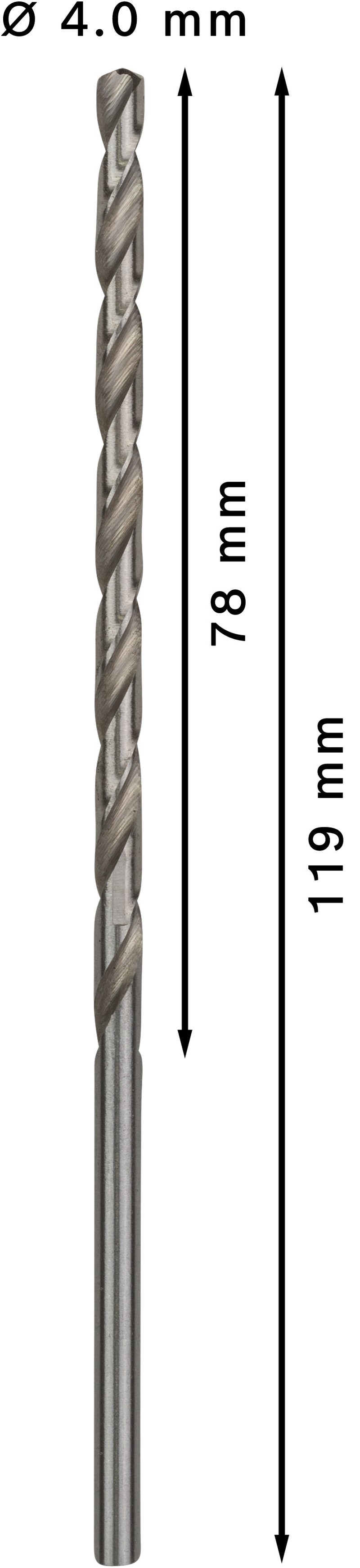 Bosch HSS-G DRILL LONG 4.0MM X 119MM