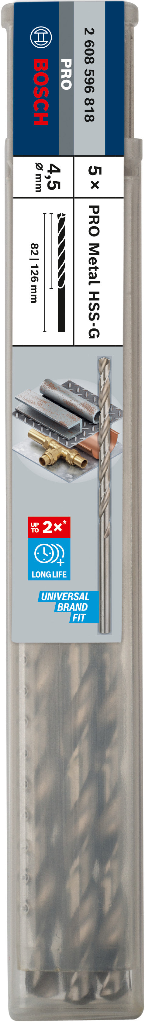 Bosch HSS-G DRILL LONG 4.5MM X 126MM