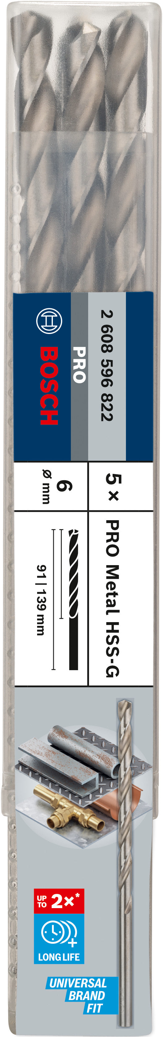 Bosch HSS-G DRILL LONG 6.0MM X 139MM