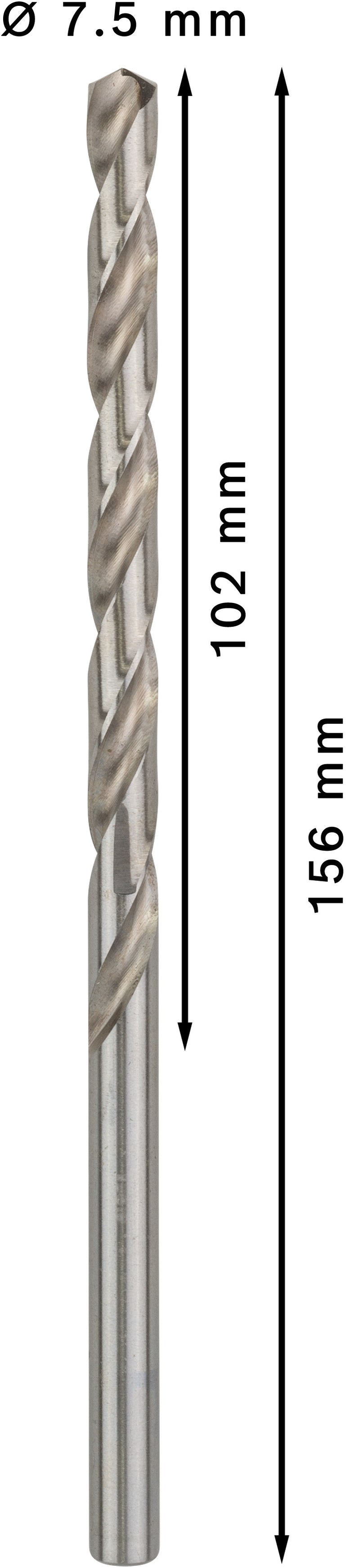 Bosch HSS-G DRILL LONG 7.5MM X 156MM