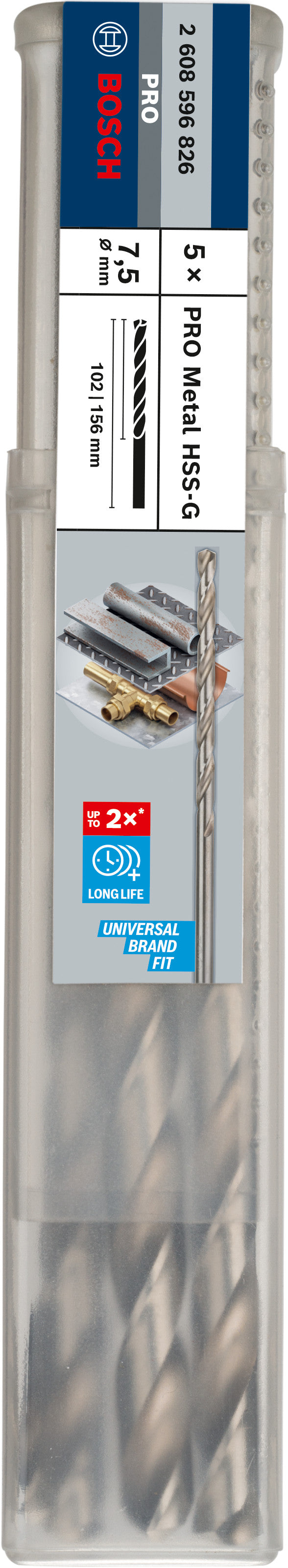 Bosch HSS-G DRILL LONG 7.5MM X 156MM