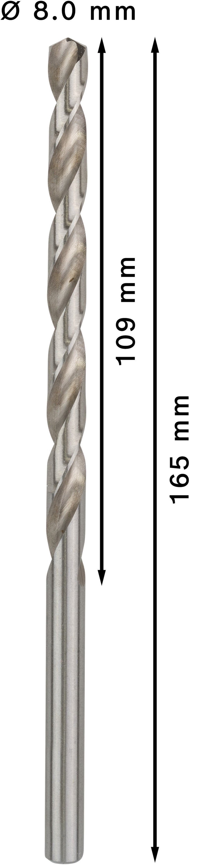 Bosch HSS-G DRILL LONG 8.0MM X 165MM