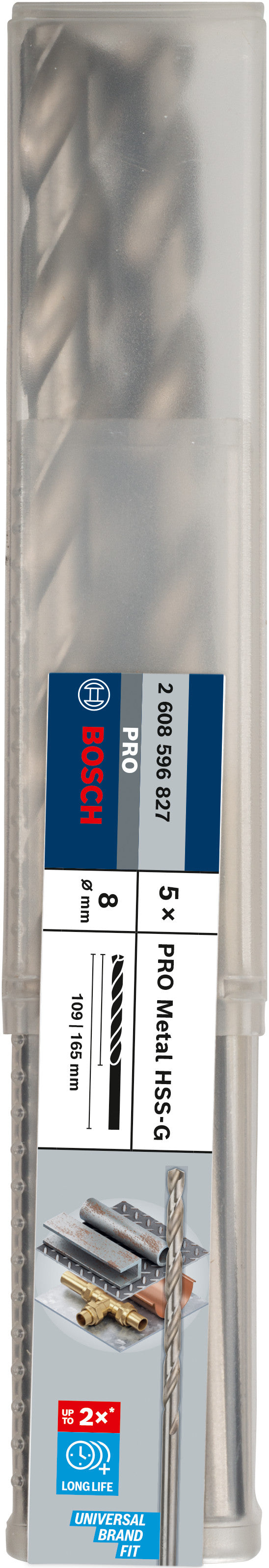 Bosch HSS-G DRILL LONG 8.0MM X 165MM