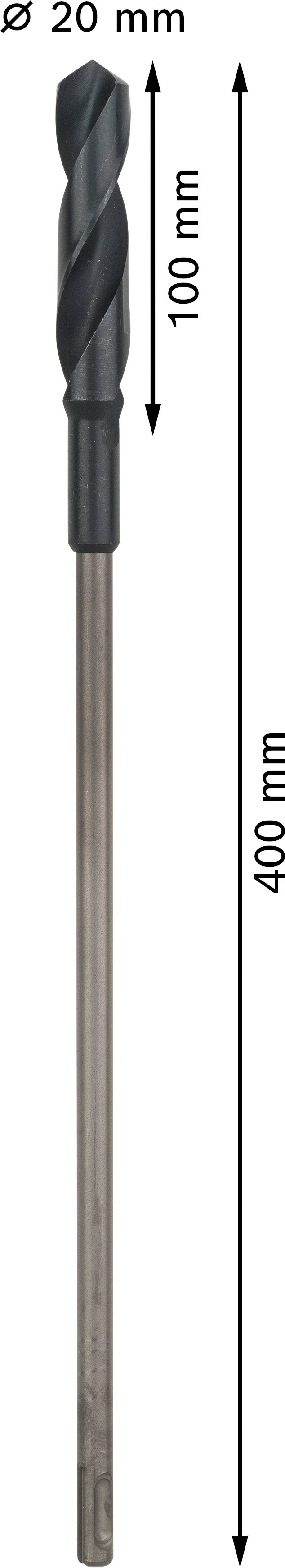 Broca para cofragem Bosch PRO Wood HSS, 20 x 100 x 400 mm, SDS plus