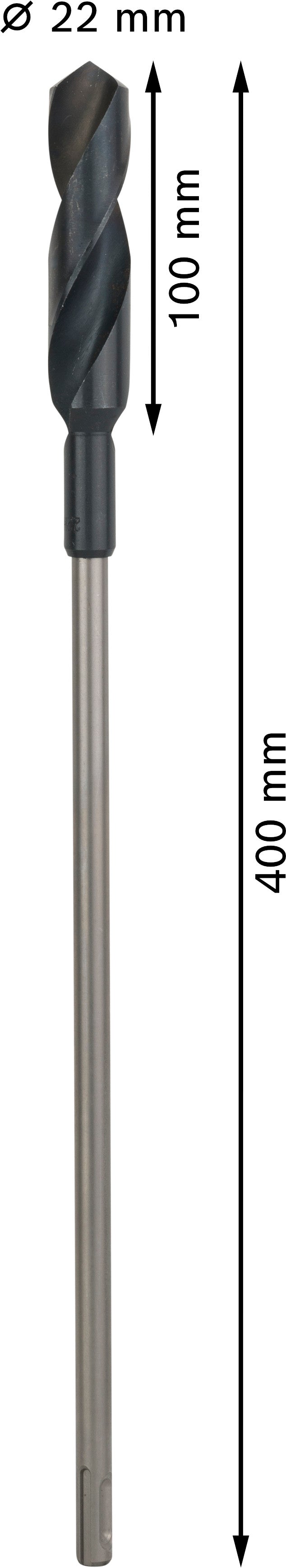 Broca para cofragem Bosch PRO Wood HSS, 22 x 100 x 400 mm, SDS plus