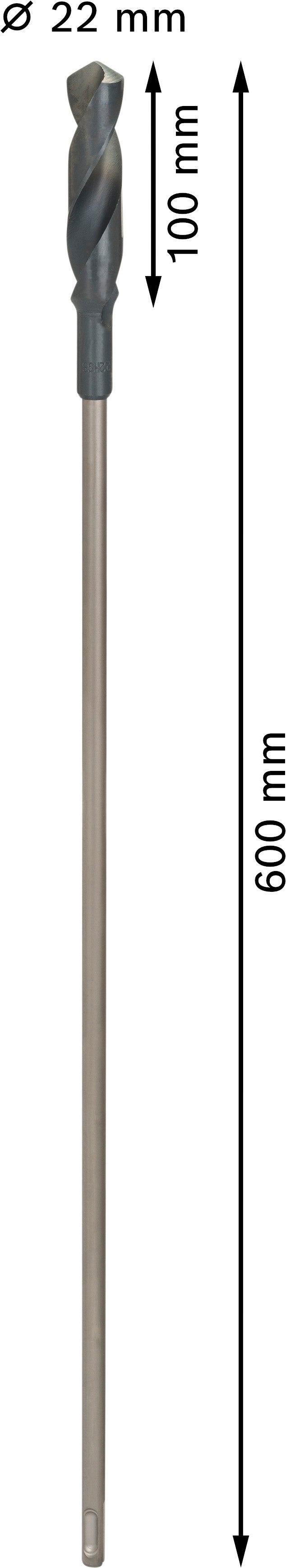 Broca para cofragem Bosch PRO Wood HSS, 22 x 100 x 600 mm, SDS plus