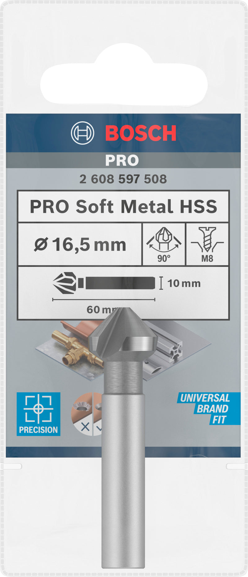 Bosch Taper Countersink Cylin. HSS M8 Ø16,5