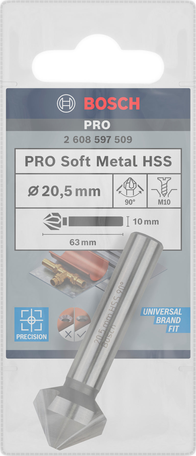 Bosch Taper Countersink Cylin. HSS M10 Ø20,5