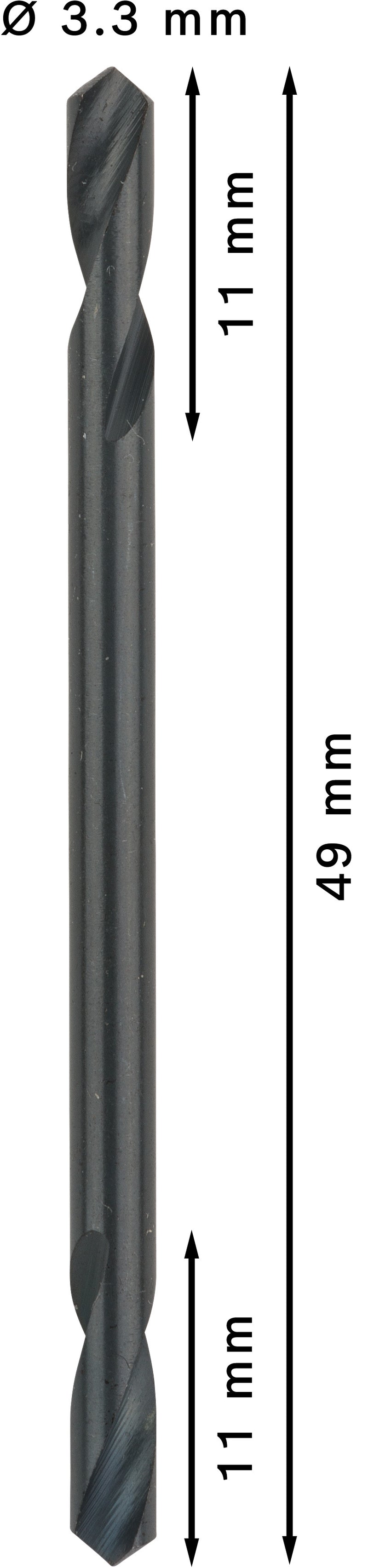 Bosch Brocas de doble punta HSS-G de 3,3 mm, paquete de 10