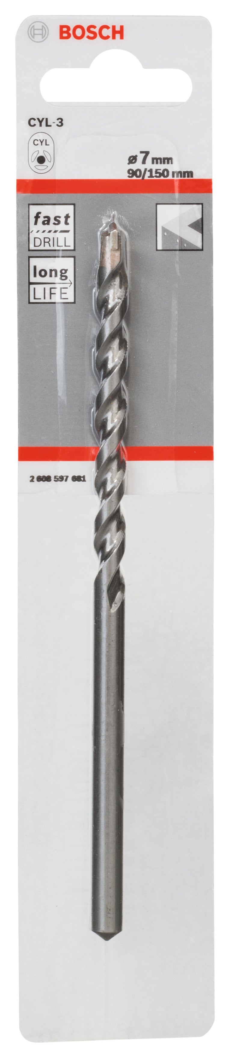 Bosch 7Mm X 150Mm Silver Percussion Drill Bit