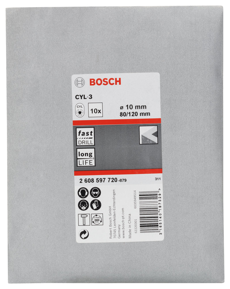 Bosch Conjunto 10 CYL-3, 10 x 80 x 120 mm