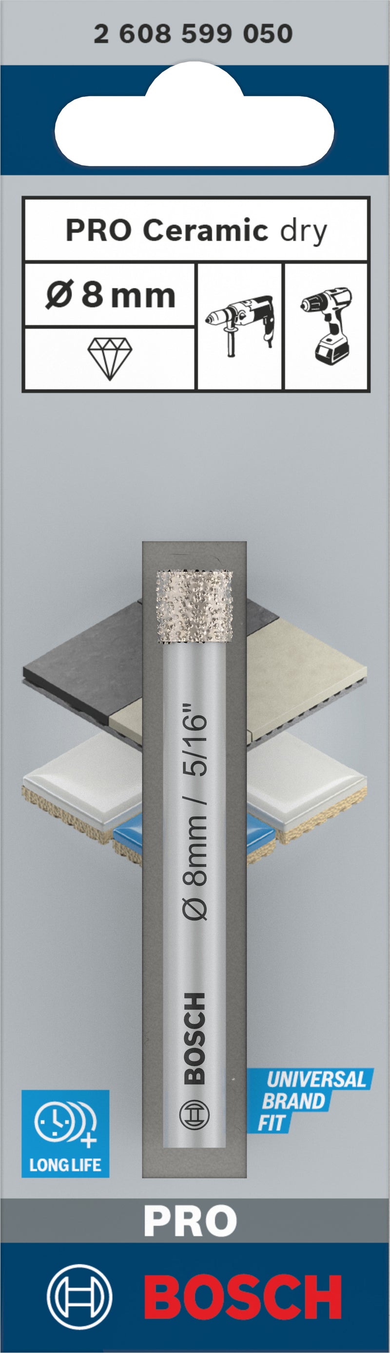 Bosch Expert for Ceramic Diamond Drill Bit 8mm