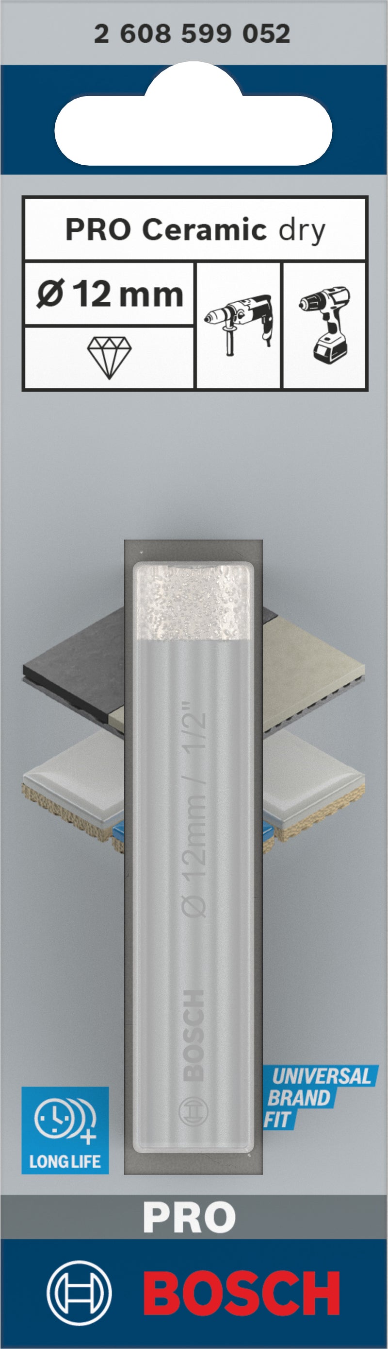 Bosch Expert for Ceramic Diamond Drill Bit 12m