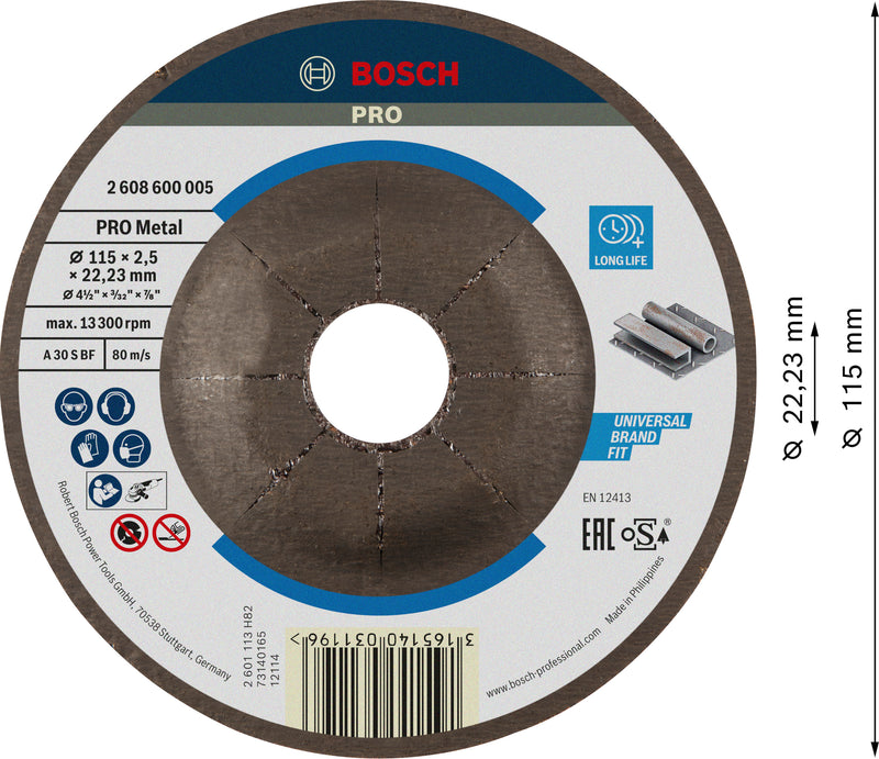 Disco de corte de metal Bosch DPC 115 x 22,2