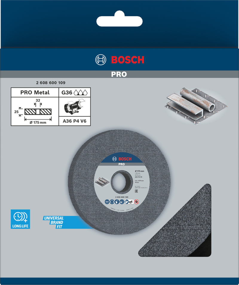 Disco de desbaste para metal Bosch PRO, 175 x 25 x 32 mm, G36