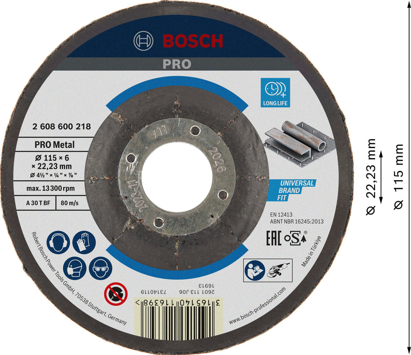 Disco de desbaste para metal Bosch de 115 mm