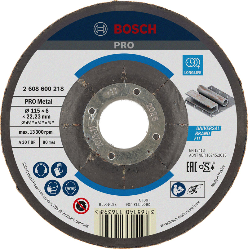 Disco de desbaste para metal Bosch de 115 mm