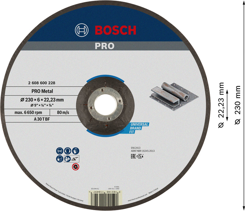 Bosch 230Mm Metal Grinding Disc
