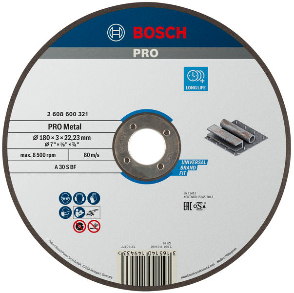 Bosch Cutting Disc 180X3mm Metal