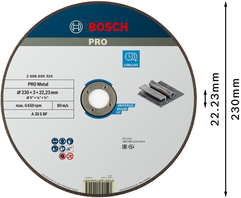 Bosch 230Mm Metal Cutting Disc