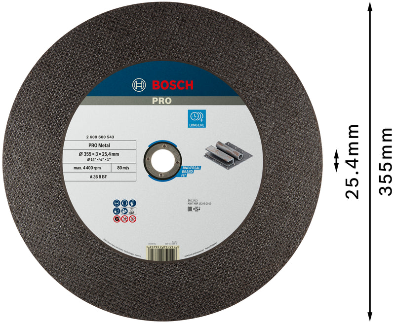 Bosch Expert para cortes rectos de metal, 355x3x