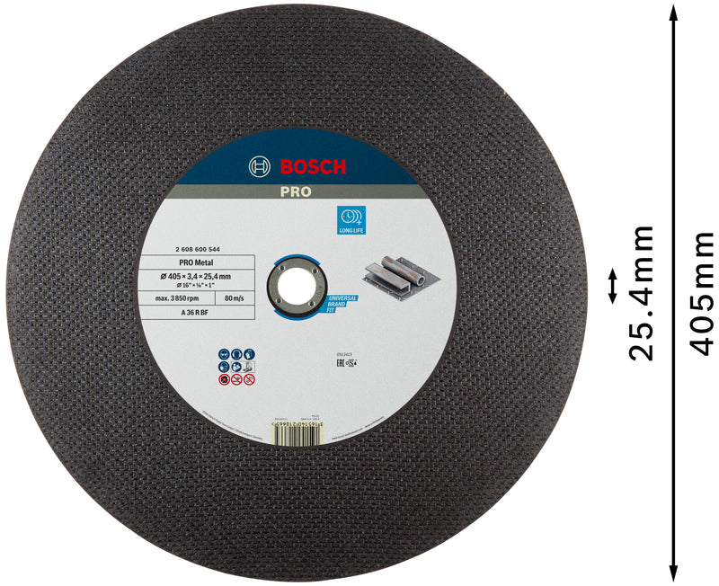 Disco abrasivo Bosch PRO Metal Bonded, 400 x 3,2 x 25,4 mm