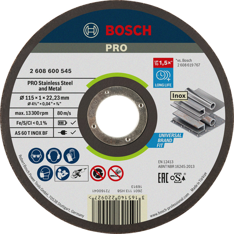 Disco de corte Bosch 115 x 22,2 x 1 mm