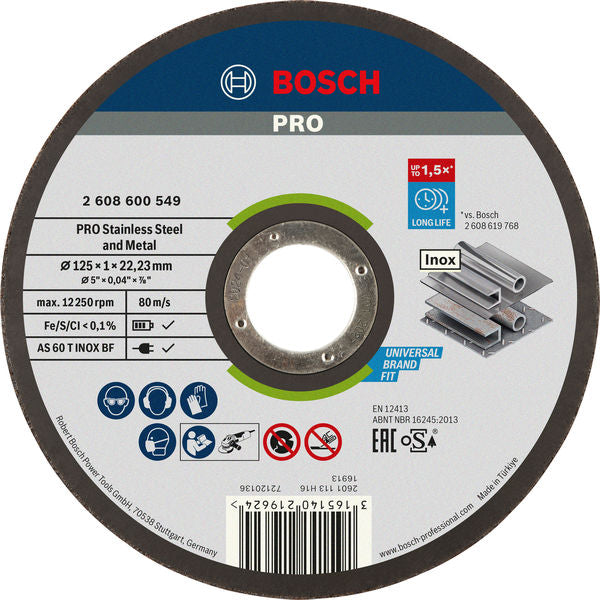 Disco de corte Bosch 125x1 mm Inox