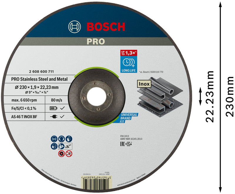 Bosch 230mm Rapido cutting disc dpc