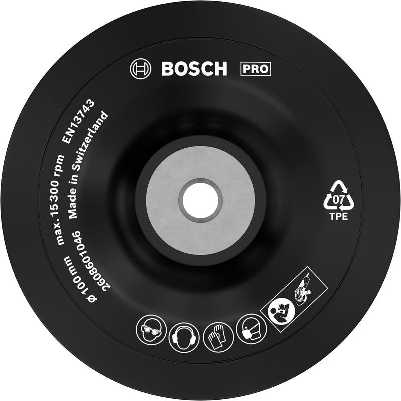 Plato de soporte de goma Bosch de 100 mm, 1 unidad