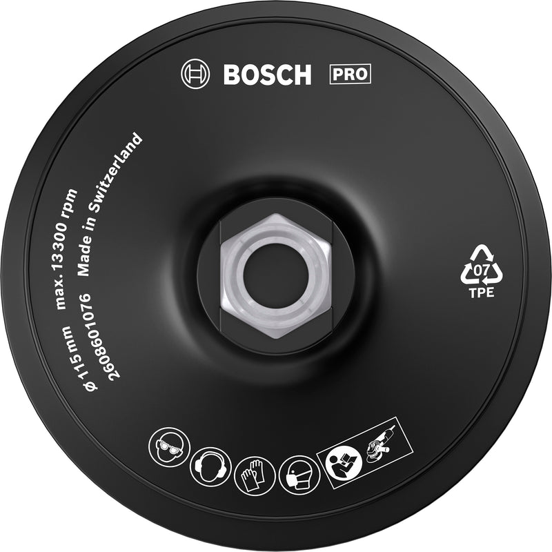 Plato de soporte de goma Bosch de 115 mm, 1 unidad