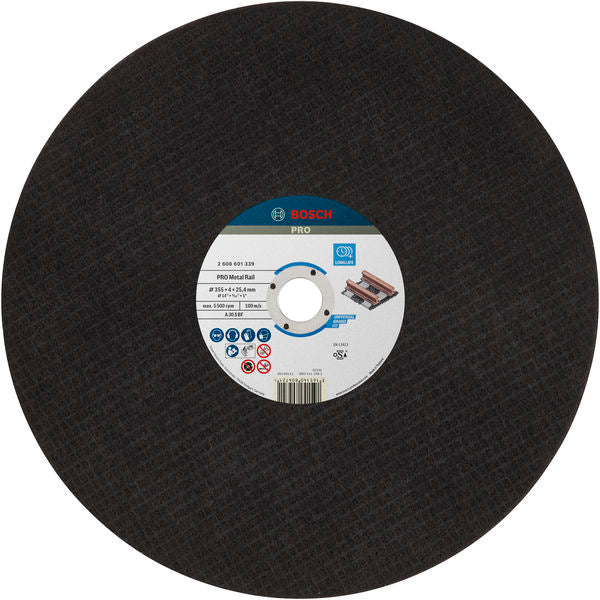 Disco de corte para rieles Bosch PRO, 355 x 4 x 25,4 mm. A 30 S BF