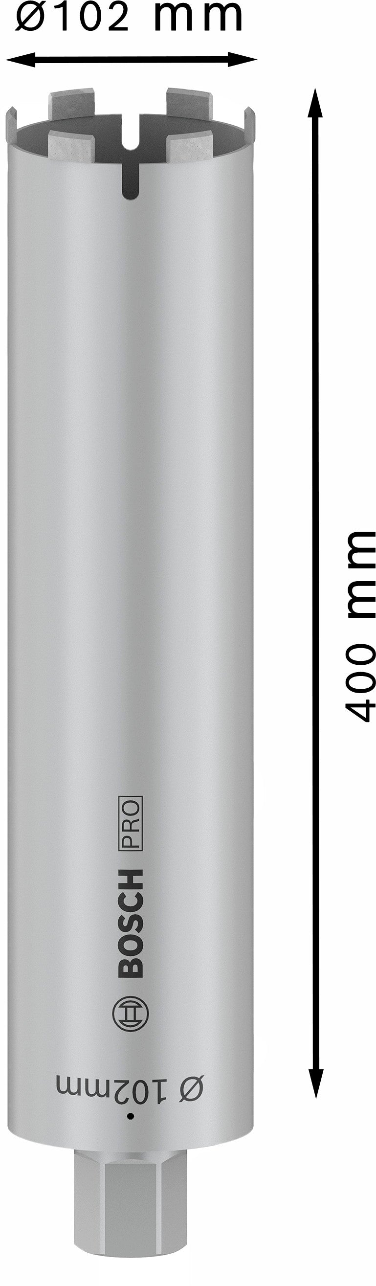 Taladro en seco Bosch PRO Core Cutter, 102 x 400 mm, 1 1/4 pulgada UNC