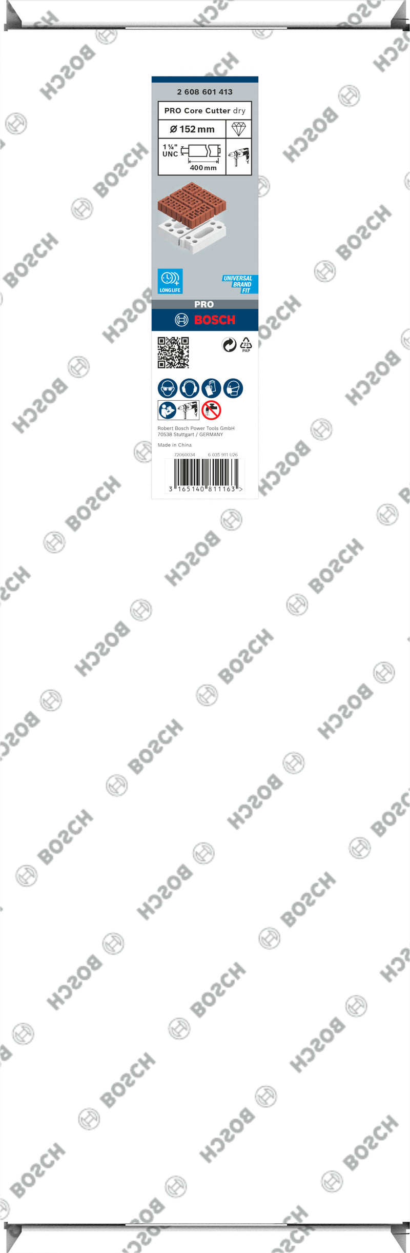 Bosch PRO Core Cutter dry drill, 152 x 400 mm, 1 1/4 inch UNC