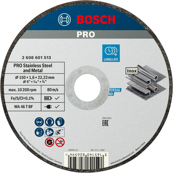 Disco de corte Bosch 150mm standard para INOX
